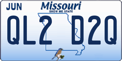MO license plate QL2D2Q