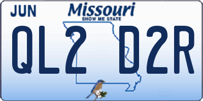 MO license plate QL2D2R