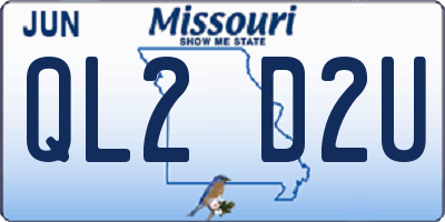 MO license plate QL2D2U