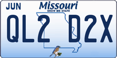 MO license plate QL2D2X