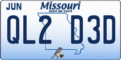 MO license plate QL2D3D