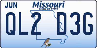 MO license plate QL2D3G