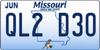 MO license plate QL2D3O