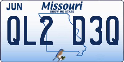 MO license plate QL2D3Q