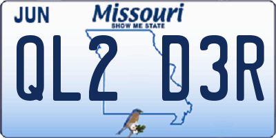 MO license plate QL2D3R