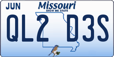 MO license plate QL2D3S