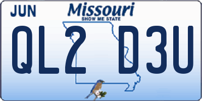 MO license plate QL2D3U