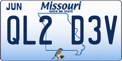 MO license plate QL2D3V