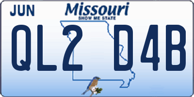 MO license plate QL2D4B