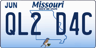MO license plate QL2D4C