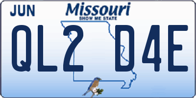 MO license plate QL2D4E