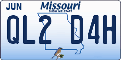 MO license plate QL2D4H