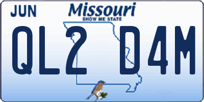 MO license plate QL2D4M