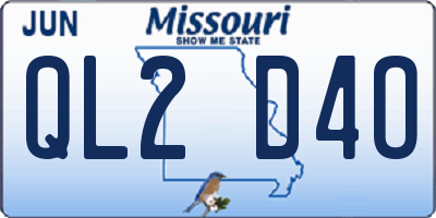 MO license plate QL2D4O
