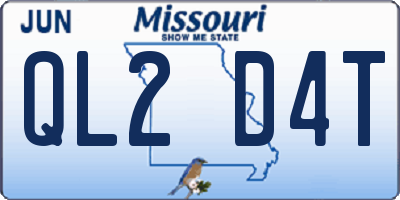 MO license plate QL2D4T