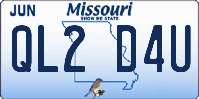 MO license plate QL2D4U