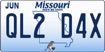 MO license plate QL2D4X