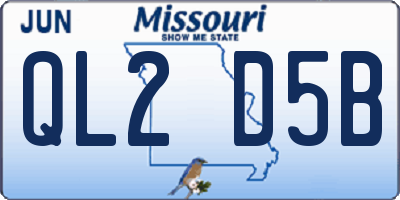 MO license plate QL2D5B