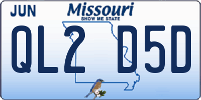MO license plate QL2D5D