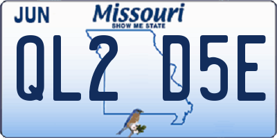 MO license plate QL2D5E