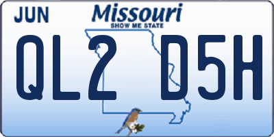 MO license plate QL2D5H