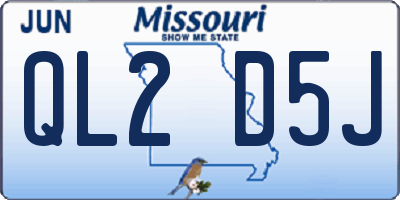 MO license plate QL2D5J