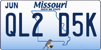 MO license plate QL2D5K