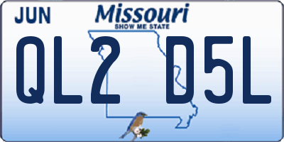 MO license plate QL2D5L