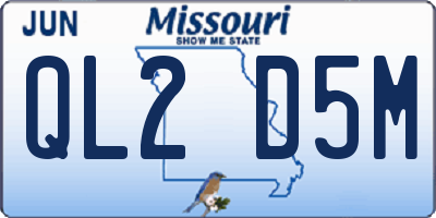 MO license plate QL2D5M