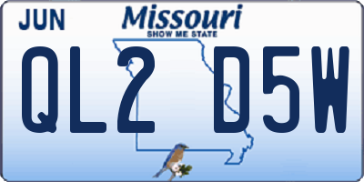 MO license plate QL2D5W