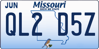 MO license plate QL2D5Z