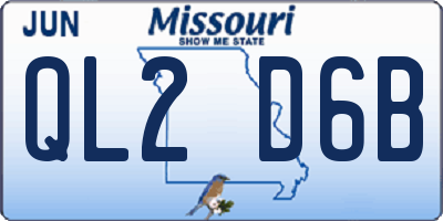 MO license plate QL2D6B