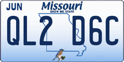 MO license plate QL2D6C