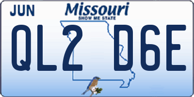 MO license plate QL2D6E