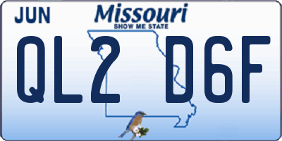 MO license plate QL2D6F