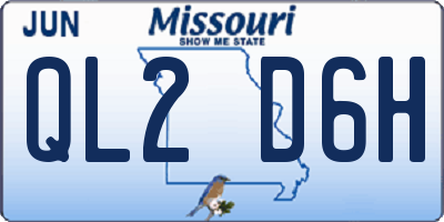 MO license plate QL2D6H