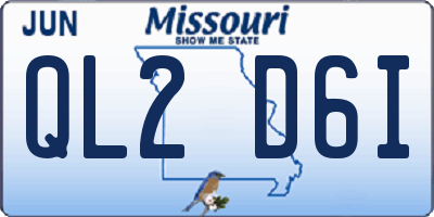 MO license plate QL2D6I