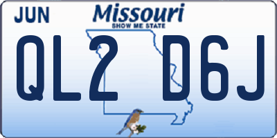 MO license plate QL2D6J