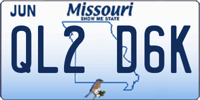 MO license plate QL2D6K
