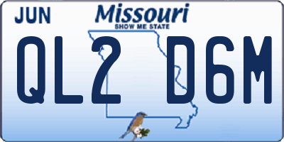 MO license plate QL2D6M