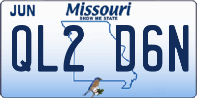 MO license plate QL2D6N