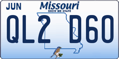 MO license plate QL2D6O