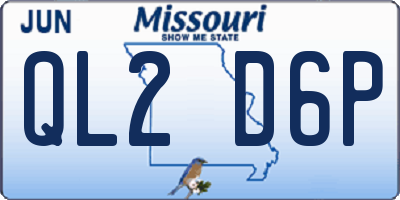 MO license plate QL2D6P