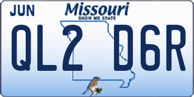 MO license plate QL2D6R