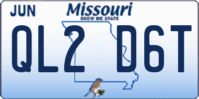 MO license plate QL2D6T