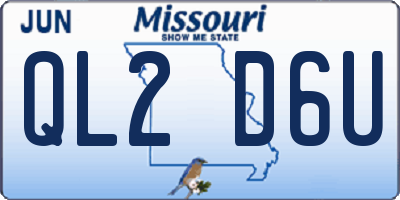 MO license plate QL2D6U
