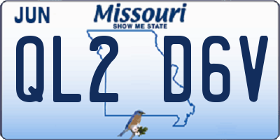 MO license plate QL2D6V