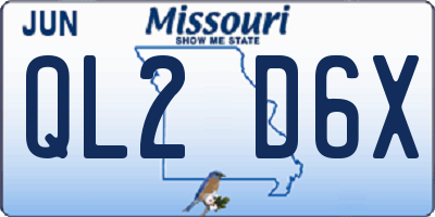 MO license plate QL2D6X