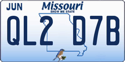 MO license plate QL2D7B