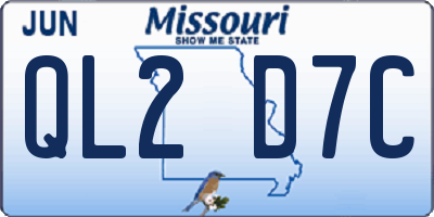 MO license plate QL2D7C